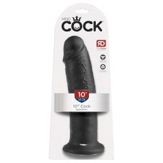 King Cock 10" Suction Cup Dildo (25cm) - Black