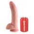 King Cock 9" - Large Suction Cup Dildo with Balls (23cm) - Natural