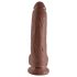 King Cock 9" Brown Dildo with Suction Cup & Balls (23cm)