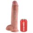 King Cock 11" - Suction Cup, Realistic Dildo with Balls (28cm) - Natural