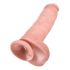 King Cock 11" - Suction Cup, Realistic Dildo with Balls (28cm) - Natural