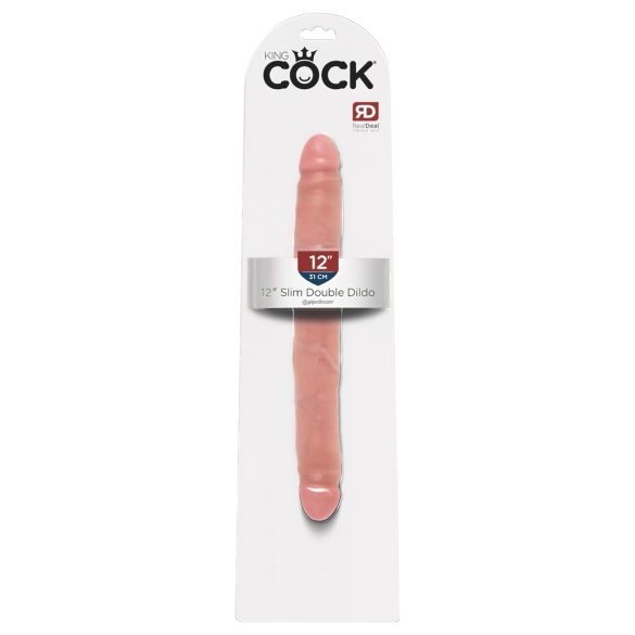 King Cock 12" Slim - Realistic Double Dildo (31cm) - Natural