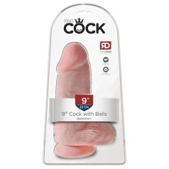   King Cock 9" Chubby - Suction Cup Realistic Dildo with Balls (Natural)