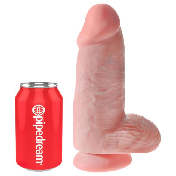 King Cock 9" Chubby - Suction Cup Realistic Dildo with Balls (Natural)