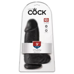   King Cock 9" Chubby - Suction Cup Dildo with Balls (23cm) - Black