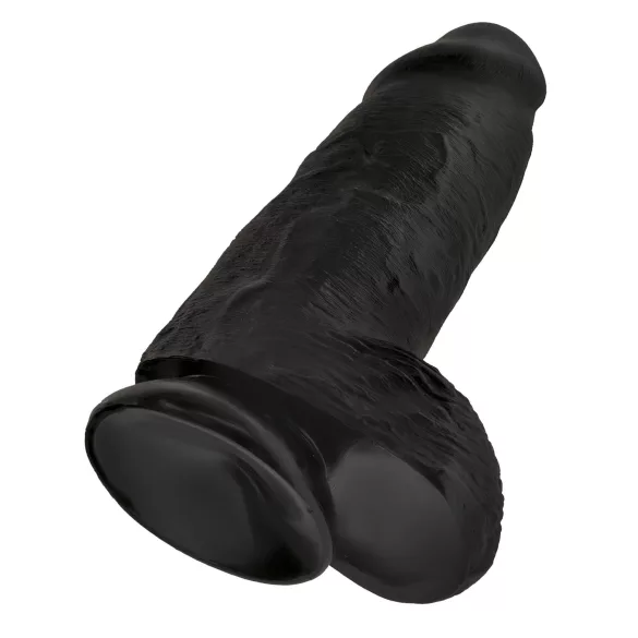 King Cock 9" Chubby - Suction Cup Dildo with Balls (23cm) - Black