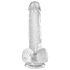King Cock Clear 6 - Suction Cup Small Dildo with Balls (15cm)