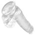 King Cock Clear 6 - Suction Cup Small Dildo with Balls (15cm)