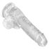 King Cock Clear 6 - Suction Cup Small Dildo with Balls (15cm)