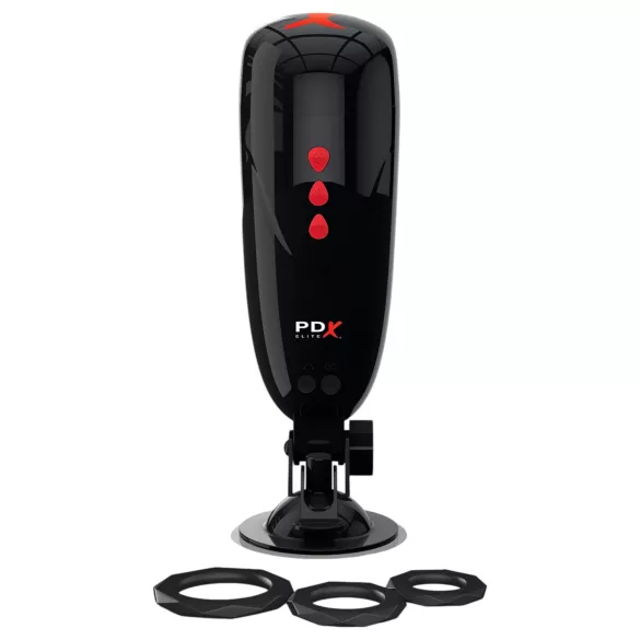PDX Elite Dirty Talk - Vibrating Masturbator (Black)