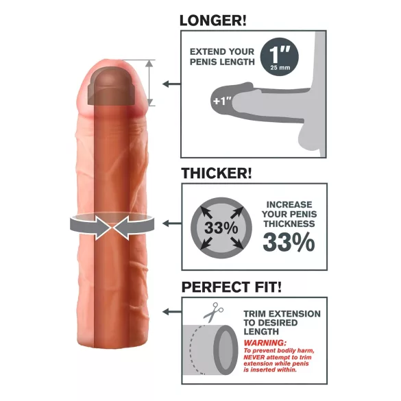 Pipedream - X-TENSION Perfect 1 - lifelike penis sleeve (17.7 cm, natural)