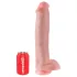 King Cock 15 - 15" Suction Cup Dildo with Balls - Natural