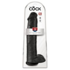   King Cock 15 - Suction Cup, Realistic Dildo (15") - Black