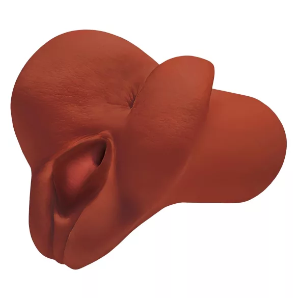 PDX Pick Your Pleasure - 2-in-1 realistic masturbator (brown)