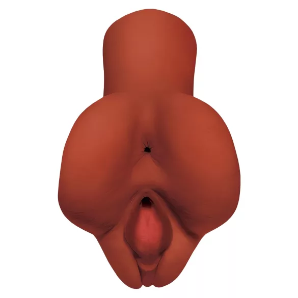 PDX Pick Your Pleasure - 2-in-1 realistic masturbator (brown)