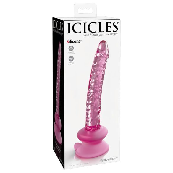 Icicles No. 86 - Pink Glass Dildo with Unique Design