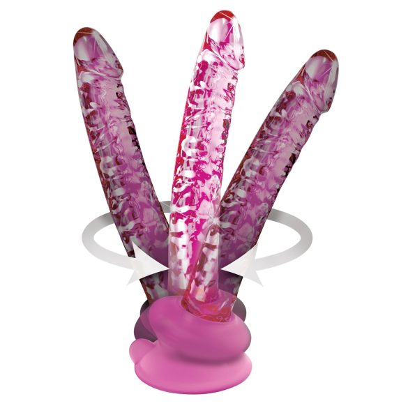 Icicles No. 86 - Pink Glass Dildo with Unique Design