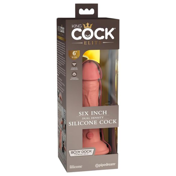 King Cock Elite 6" - Realistic Suction Cup Dildo (6") - Natural