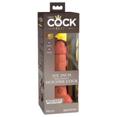   King Cock Elite 6 - Suction Cup Realistic Dildo (6") - Dark
