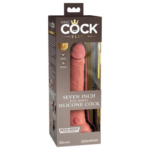 King Cock Elite 7" Suction Cup Realistic Dildo (18cm) - Natural