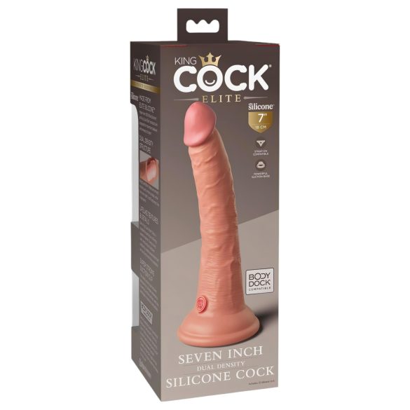 King Cock Elite 7" Suction Cup Realistic Dildo (18cm) - Natural
