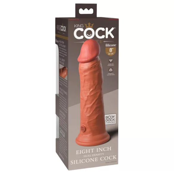 King Cock Elite 8 - Suction Cup Dildo (8") - Dark Natural