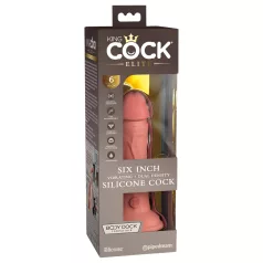 King Cock Elite 6 - Suction Cup Vibrator (6in) - Natural