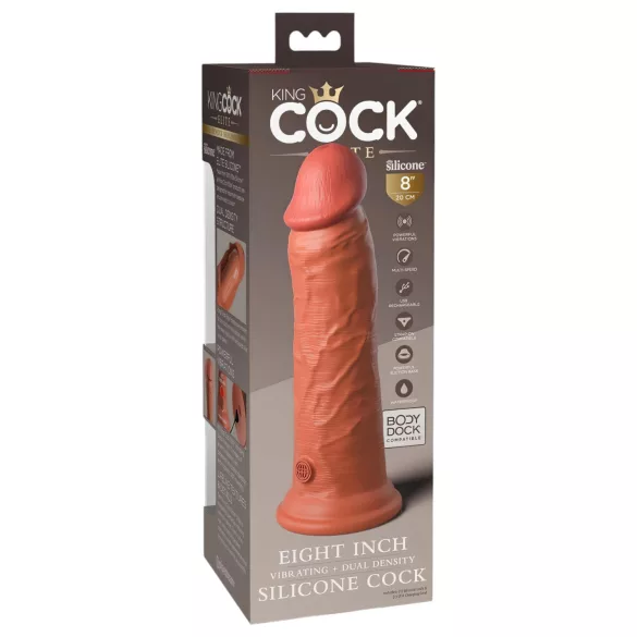 King Cock Elite 8 - Realistic 8" Vibrator (Dark Skin Tone)