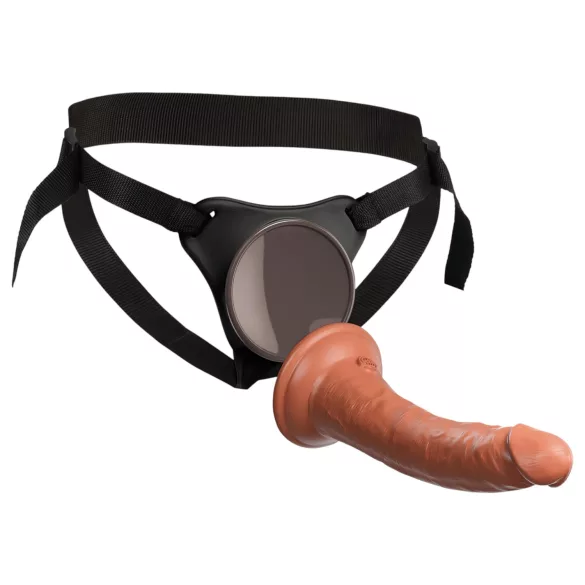 King Cock Elite Comfy - Strap-On Dildo with Harness (Dark Natural)