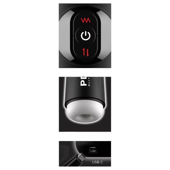 PDX Elite Moto Milker - Thrusting Vibrating Masturbator (Black)