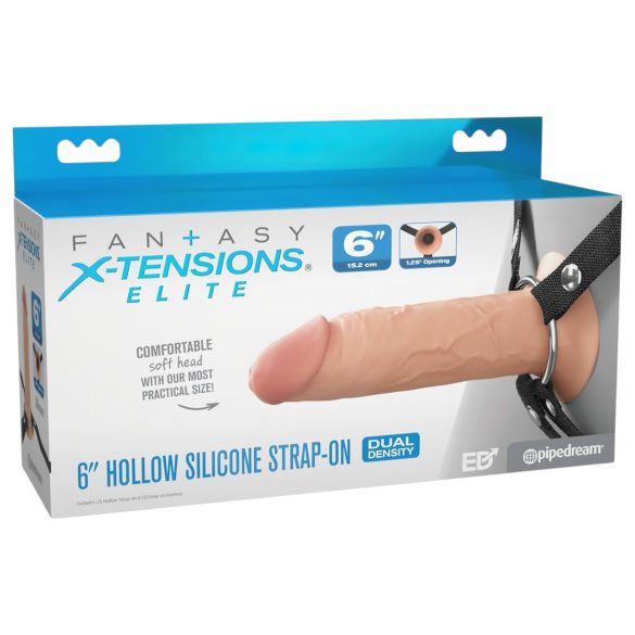 X-TENSION Elite - Hollow Strap-On Dildo (Natural)