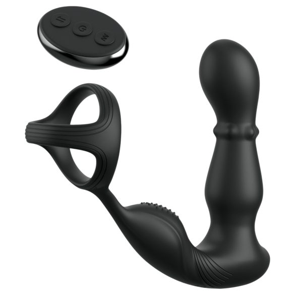 Anal Fantasy Ass-Gasm - Rotating Anal Vibrator with Penis Ring (Black)