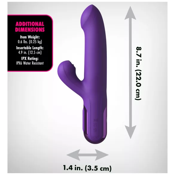 Fantasy For Her - 2-in-1 thrusting vibrator and clitoral stimulator (purple)