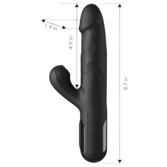 Fetish - Triple-Motor Thrusting Vibrator (Black)