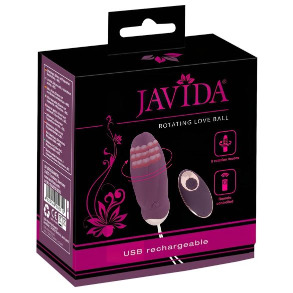 Javida - Rotating Beaded Vibrating Egg with Remote (Purple)