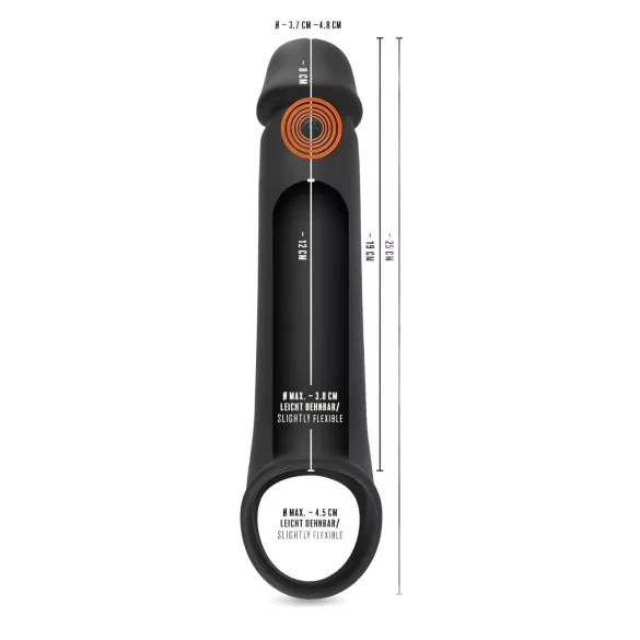 Rebel - Wireless Vibrating Penis Sleeve with Radio Function (Black)