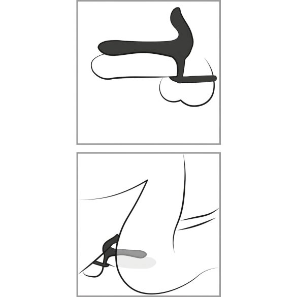 Black Velvets - Rechargeable 2‑in‑1 Vibrator and Cock Ring (Black)