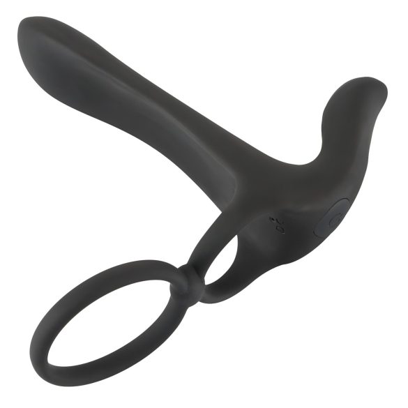 Black Velvets - Rechargeable 2‑in‑1 Vibrator and Cock Ring (Black)