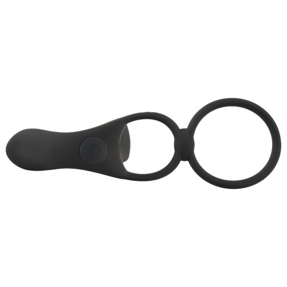 Black Velvets - Rechargeable 2‑in‑1 Vibrator and Cock Ring (Black)