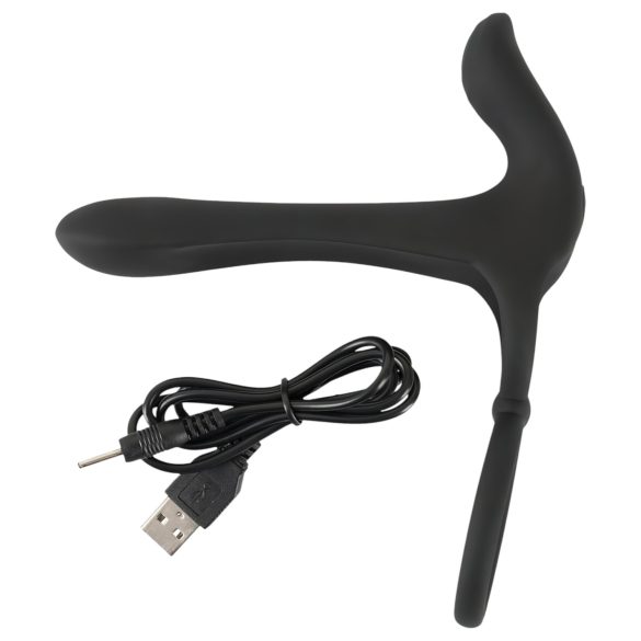 Black Velvets - Rechargeable 2‑in‑1 Vibrator and Cock Ring (Black)