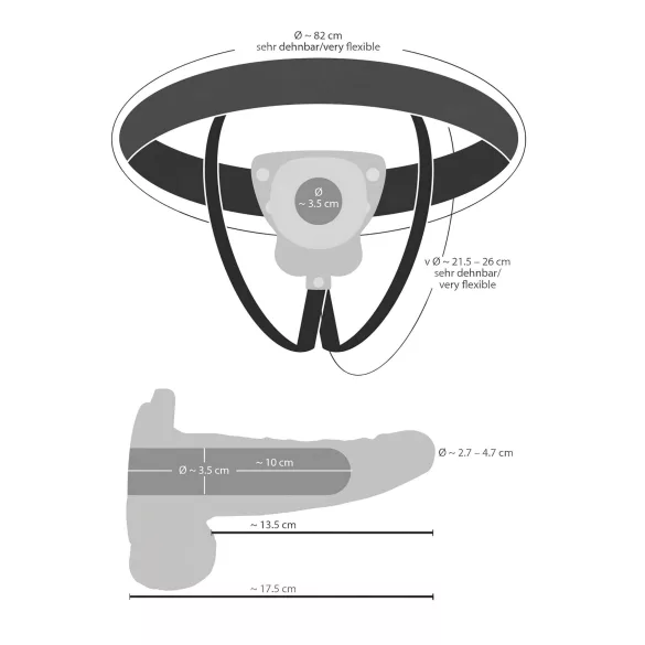 You2Toys Strap-On - Hollow, Wearable Vibrator (Natural)