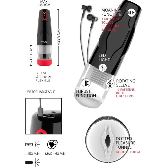 WYNE 05 - Rechargeable Rotating Massager (Black & White)