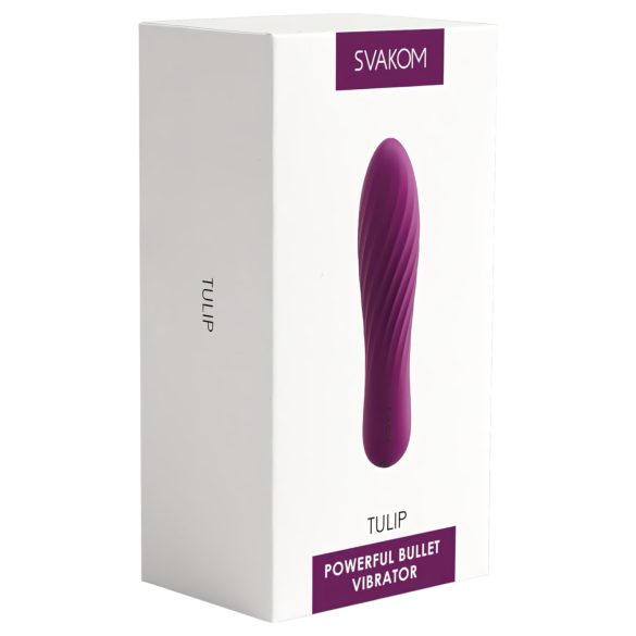 Svakom Tulip - Rechargeable Mini Wand Vibrator (Purple)