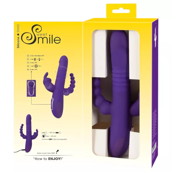 SMILE Triple - Rechargeable Triple-Arm Rotating Vibrator (Purple)