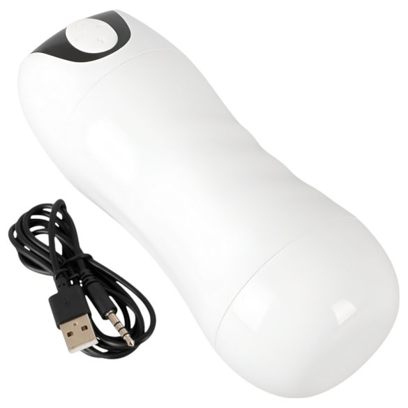 STROKER - Rechargeable, Suction-Vibrating Masturbator (White)