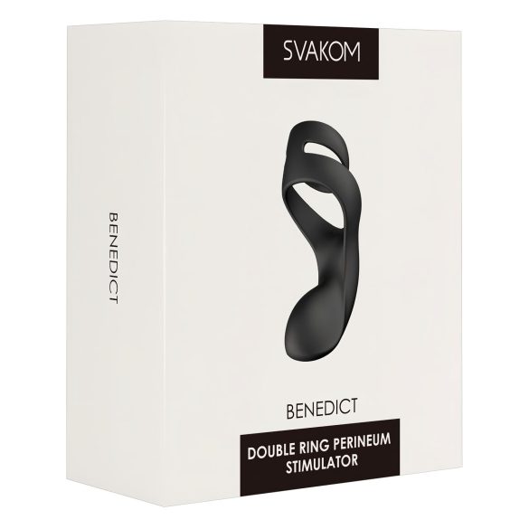 Svakom Benedict - Black Vibrating Penis Ring & Perineum Stimulator