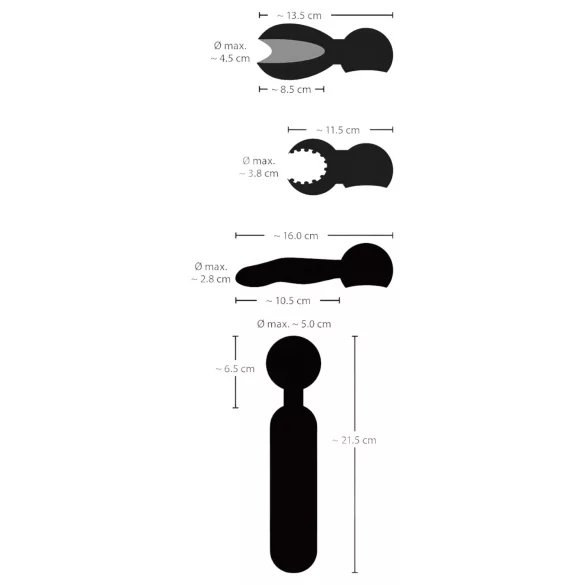 Couples Choice - Rechargeable Warming Massage Vibrator (Black)