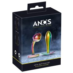 ANOS Metal Rainbow - Metal Anal Plug Set (2-piece)