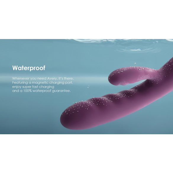 Svakom Avery - Rechargeable Thrusting Vibrator with Clitoral Arm (Purple)