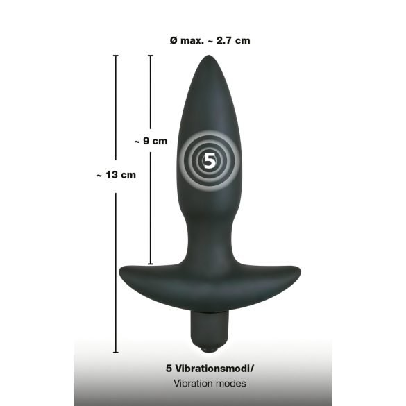Black Velvet Anal Plug Vibrator - Small